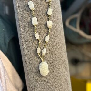 Vtg Egyptian carved soapstone necklace with gold-tone spacer beads